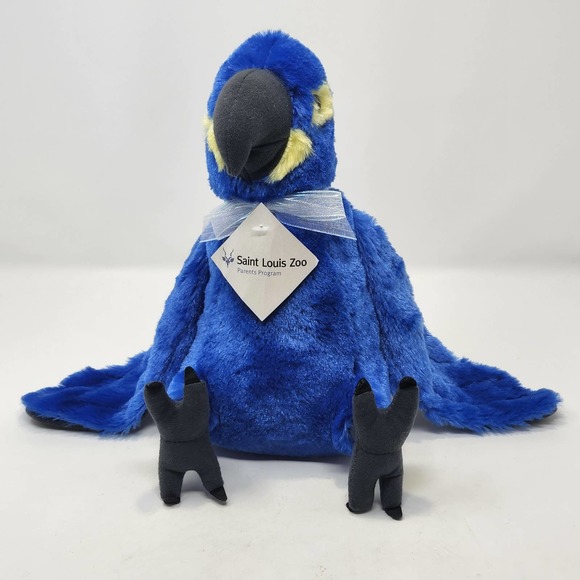 Wild Republic Hyacinth Macaw Blue Parrot Bird Plush 12" Stuffed Animal Soft Toy - Picture 3 of 7